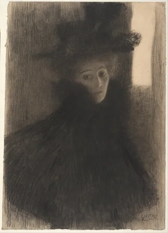 Portrait of a Lady with Cape and Hat by Gustav Klimt, 1897–1898